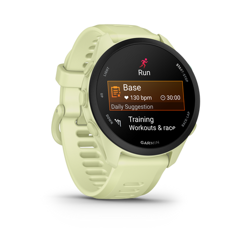 Garmin Forerunner 70 Citron running daily suggested workout screen