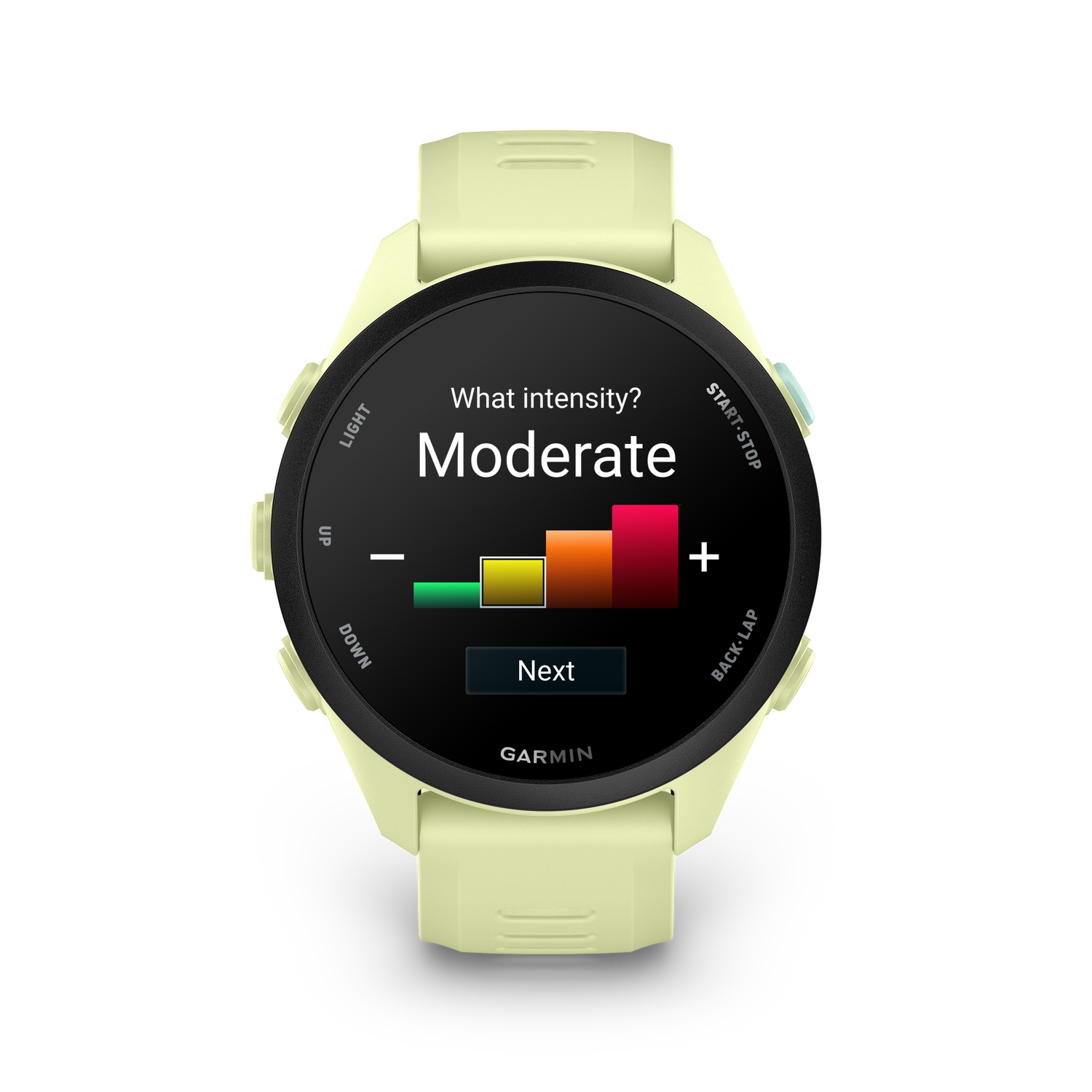 Garmin Forerunner 70 Citron quick workout screen