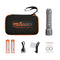 OrcaTorch Orca7 dive light in Gray with two 21700 batteries and package contents