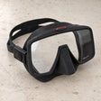 Open Box Hollis M4 Frameless Low Volume Scuba Diving Mask — default, open box, lightly used on off-white work table