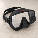 Open Box Hollis M4 Frameless Low Volume Scuba Diving Mask — default, open box, lightly used on off-white work table