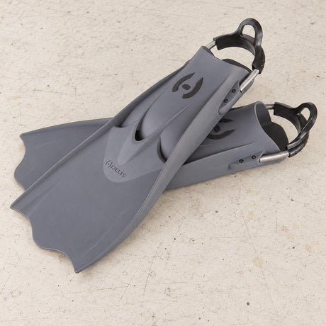 Hollis F1 LT fin pair, Grey, lightly used open-box, original blade geometry and spring straps