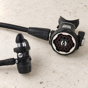 Open Box Hollis 150LX DC7 Dive Regulator Set — default, open box, lightly used on off-white work table