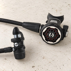 Open Box Hollis 150LX DC7 Dive Regulator Set — default, open box, lightly used on off-white work table