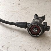 Open Box Hollis 200LX Second Stage Black Dive Regulator — default, open box, lightly used on off-white work table