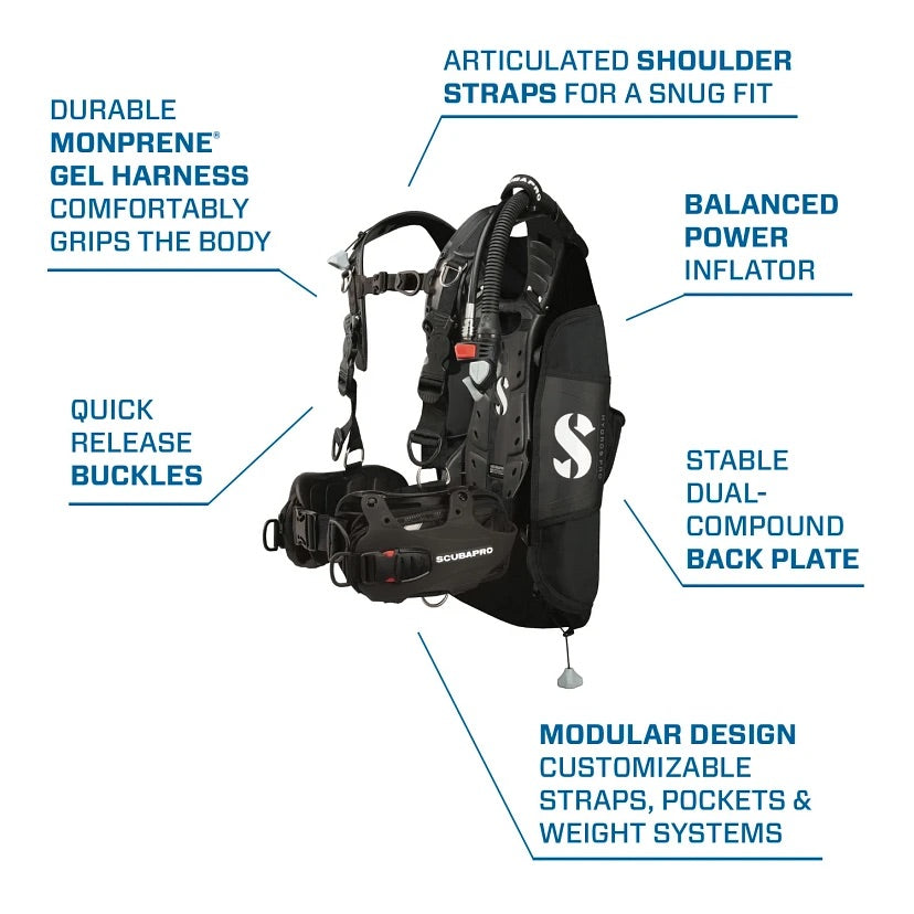 Scubapro Men's Hydros Pro 5th Gen. Air2 BCD with Color Kit Installed