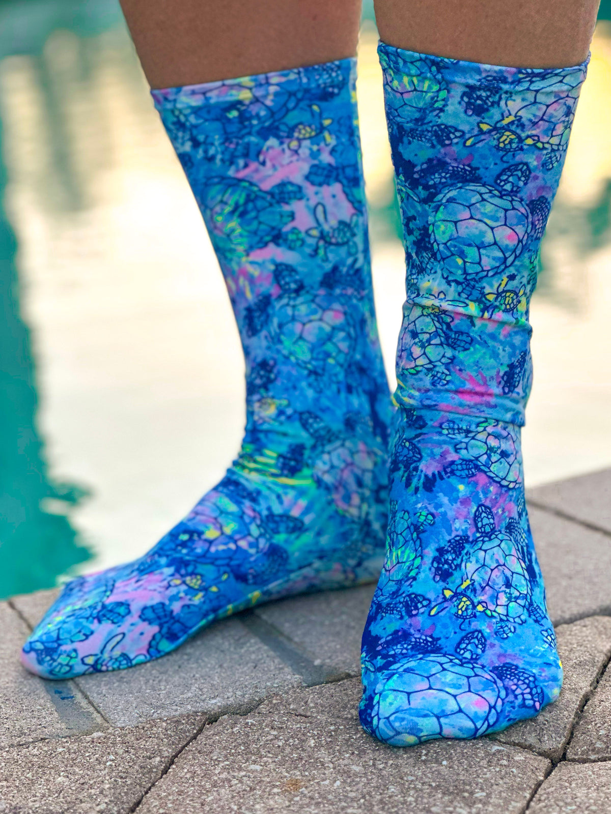 Spacefish Army Turtle Tie Dye Dive Socks