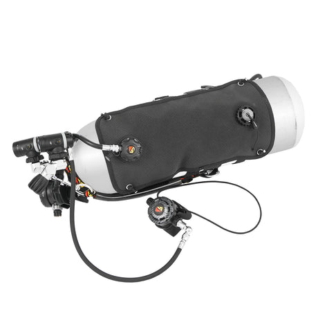 Dive Rite No Mount Tank BC mounted on cylinder