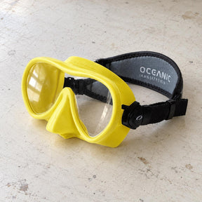 Open Box Oceanic Mini Shadow Mask, Neo Strap — Yellow, open box, lightly used on off-white work table