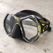 Open Box Oceanic Cyanea Mask — Black/Yellow, open box, lightly used on off-white work table