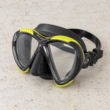 Open Box Oceanic Discovery Dual Lens Dive Mask — BK/YELLOW — open-box product photo