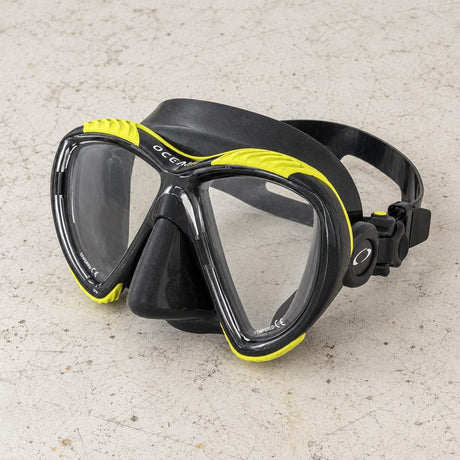 Open Box Oceanic Discovery Dual Lens Dive Mask — BK/YELLOW — open-box product photo