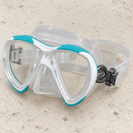 Open Box Oceanic Discovery Dual Lens Dive Mask — CL/AQUA — open-box product photo