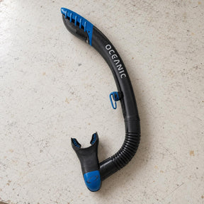 Open Box Oceanic Arid Snorkel — Blue/Black, open box, lightly used on off-white work table