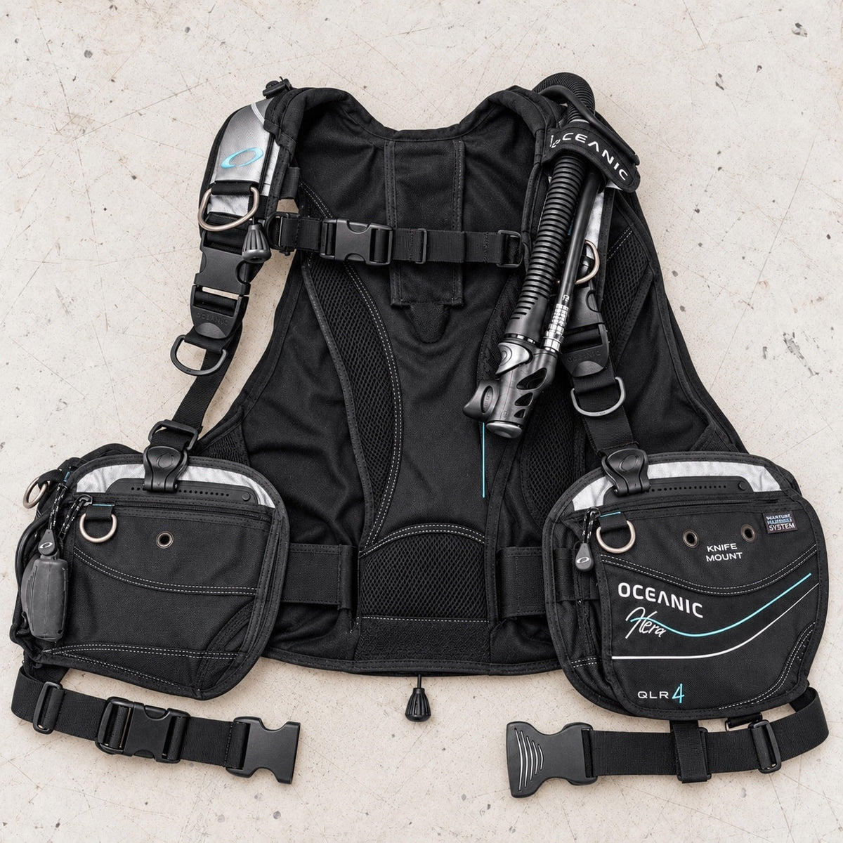 Open Box Oceanic Hera Ladies Jacket BCD w/ QLR4 — default — open-box overhead flat lay