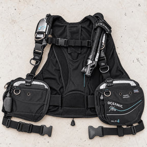 Open Box Oceanic Hera Ladies Jacket BCD w/ QLR4 — default — open-box overhead flat lay