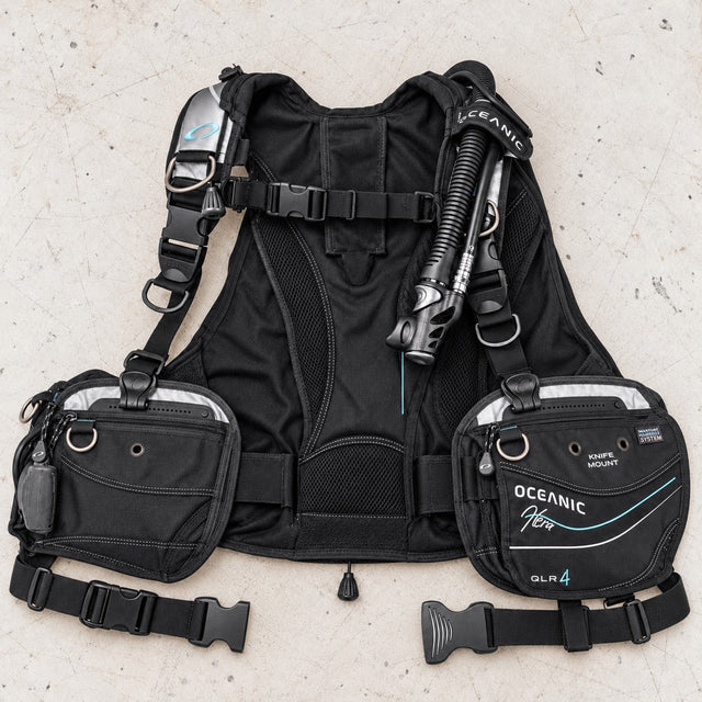Open Box Oceanic Hera Ladies Jacket BCD w/ QLR4 — default — open-box overhead flat lay