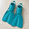 Open Box Oceanic Accel Fin — Aqua, open box, lightly used on off-white work table