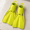Open Box Oceanic Accel Fin — Yellow, open box, lightly used on off-white work table