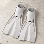 Open Box Oceanic Accel Fin — White, open box, lightly used on off-white work table
