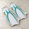 Open Box Oceanic Manta Ray Fin — Sea Blue/White, open box, lightly used on off-white work table