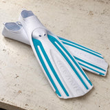 Open Box Oceanic Viper 2 FF — White/Aqua, open box, lightly used on off-white work table