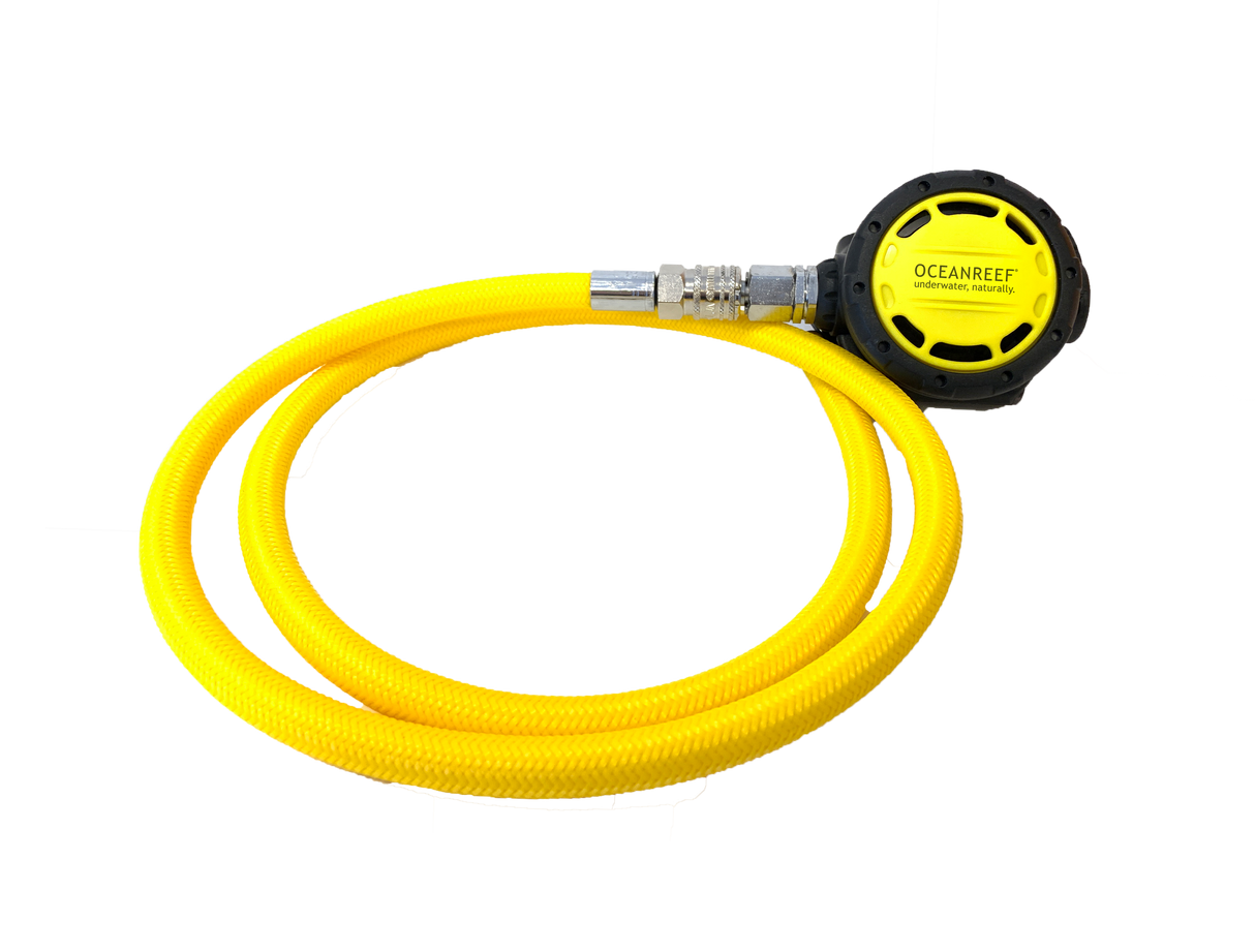 Ocean Reef Neptune III Package – Diving Full Face Mask W/ Int 2nd st. Surface Air Valve Hose Pressure Gauge Octopus SL35TX Din First Stage + Bump + Quick Connection Hose