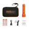 OrcaTorch Orca7 dive light in Orange with two 21700 batteries and package contents