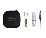 OrcaTorch SD01 PRO dive beacon with package contents
