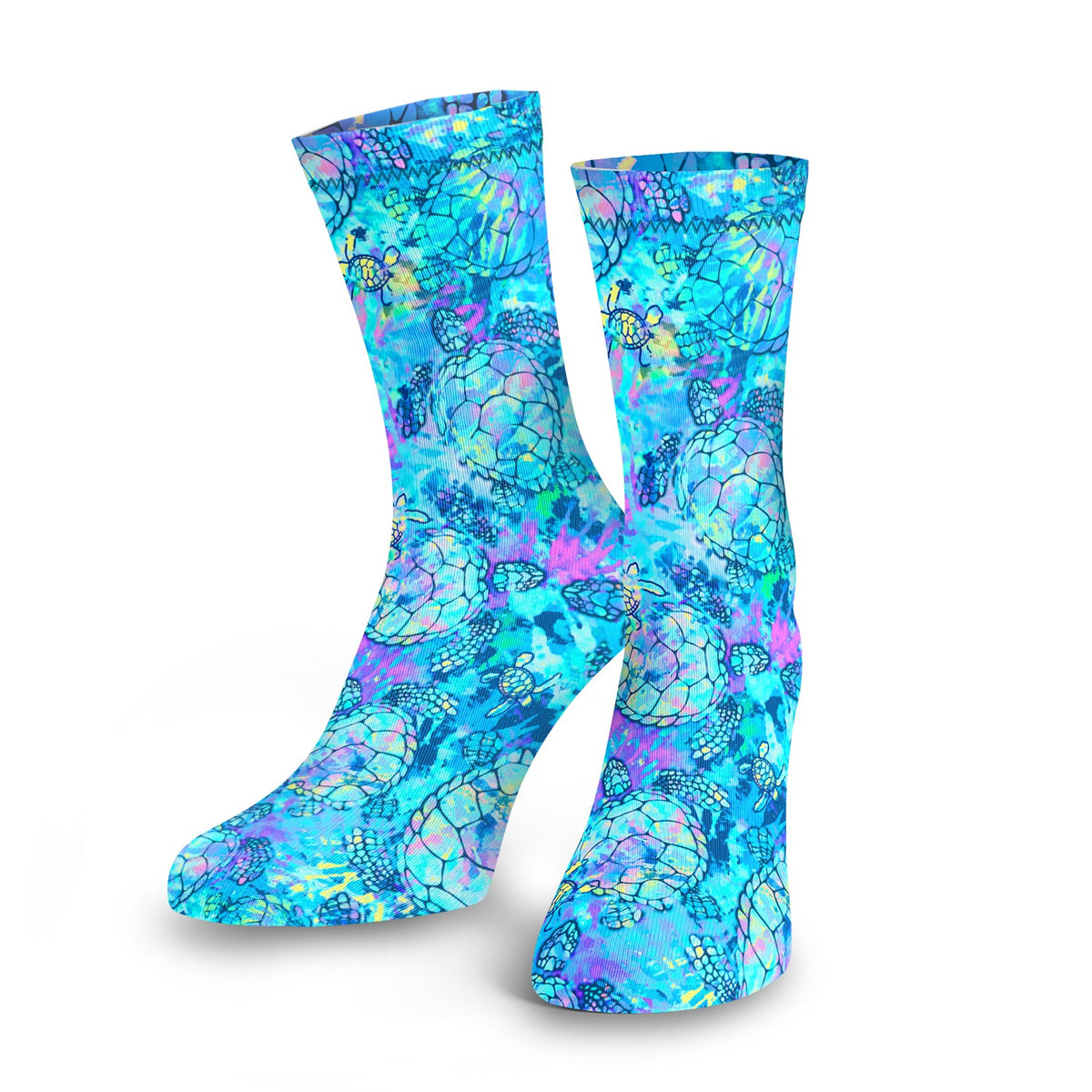 Spacefish Army Turtle Tie Dye Dive Socks