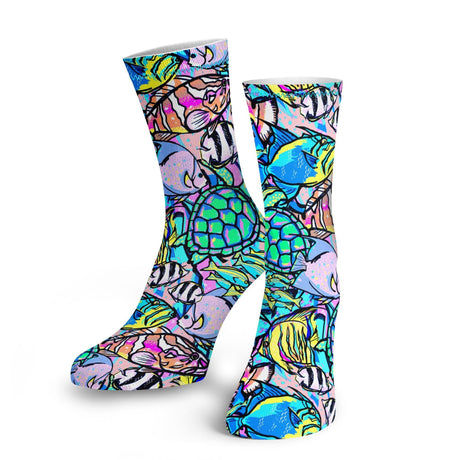 Spacefish Army Neon Fish Frenzy Dive Socks