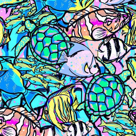 Spacefish Army Neon Fish Frenzy Dive Socks