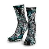 Spacefish Army Electric Blue Octofloral Dive Socks
