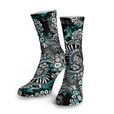 Spacefish Army Electric Blue Octofloral Dive Socks