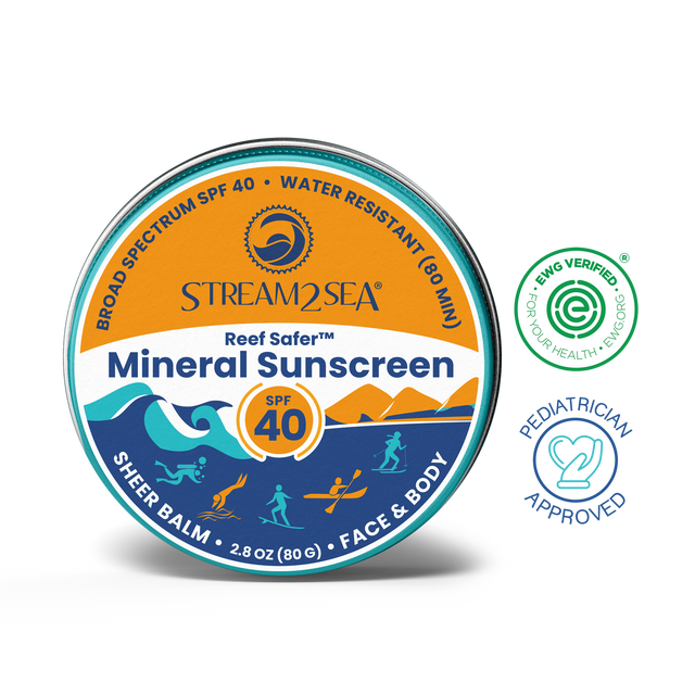 Stream2Sea SPF 40 Mineral Sunscreen Balm, 2.8 oz tin
