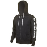 Scubapro Zip Up Hoodie - Gray, three-quarter view with SCUBAPRO sleeve print