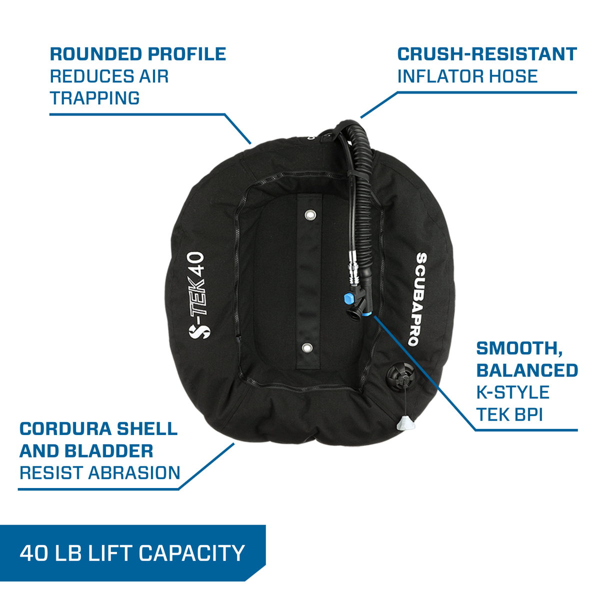 ScubaPro S-TEK Donut Wing + S-TEK Pro Harness SS + Back Shoulder Waist Pad