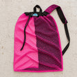 Open Box Stahlsac B.V.I. Mesh Backpack — Pink — open-box overhead flat lay