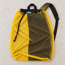 Open Box Stahlsac B.V.I. Mesh Backpack — Yellow — open-box overhead flat lay