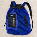 Open Box Stahlsac Panama Mesh Backpack — Blue — open-box overhead flat lay