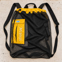 Open Box Stahlsac Bonaire Mesh Backpack — Yellow — open-box overhead flat lay