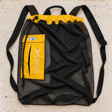 Open Box Stahlsac Bonaire Mesh Backpack — Yellow — open-box overhead flat lay