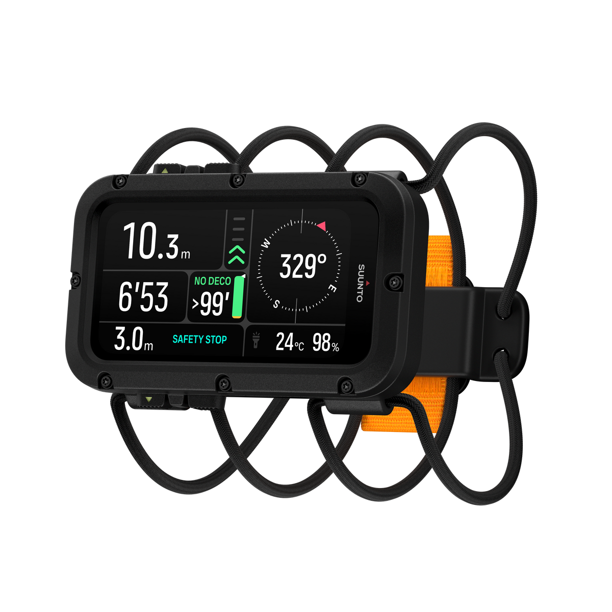 Suunto Nautic Dive Computer Bungee Cord Reinforced Dive Strap with Compass Mount