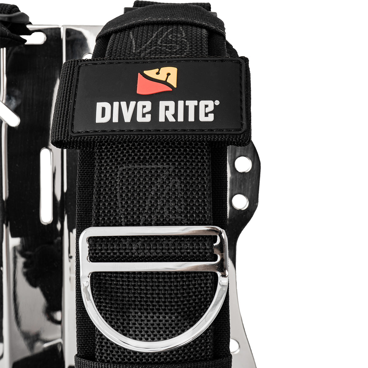 Dive Rite TransPlate Harness D-ring and patch detail
