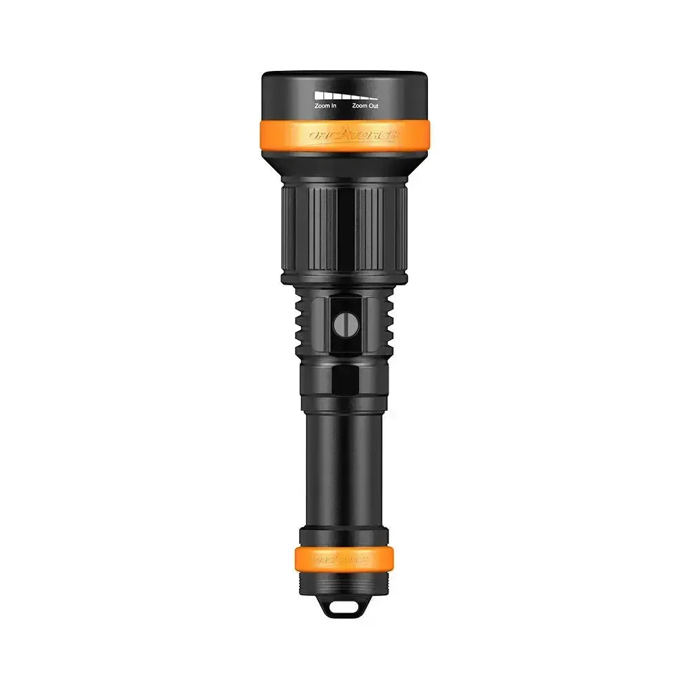 OrcaTorch ZD710 MK2 dive light, side view