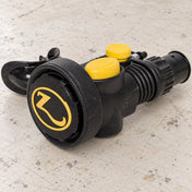 Open Box Zeagle Octo Z II Black Octopus — Black, open box, lightly used on off-white work table