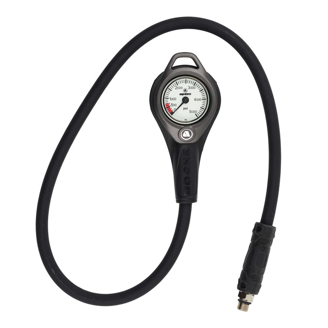 Apeks Pressure Gauge with Boot & Hose 5K PSI Black/Dark Grey-