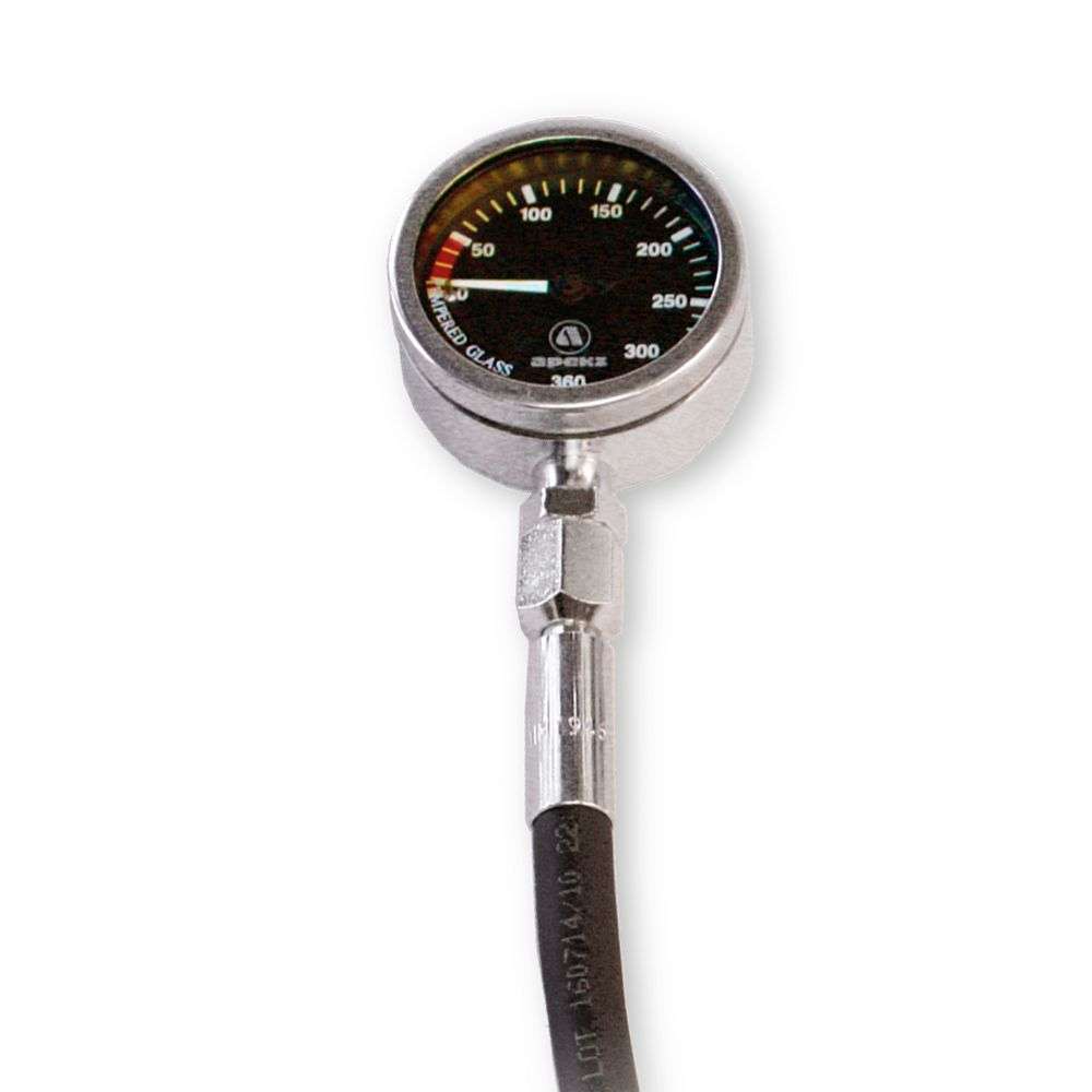 Apeks Tek Gauge Spg with Hose (5K PSI) Black PSI-