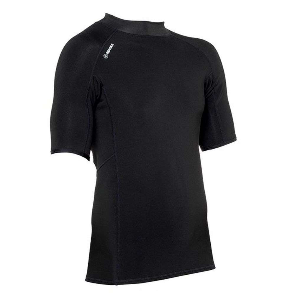 Apeks Thermiq Men's Carbon Short Sleeve Dive Top-Black/Bright Green-S-