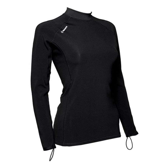Apeks Thermiq Women's Carbon Long Sleeve Dive Top-Black/Bright Green-S-